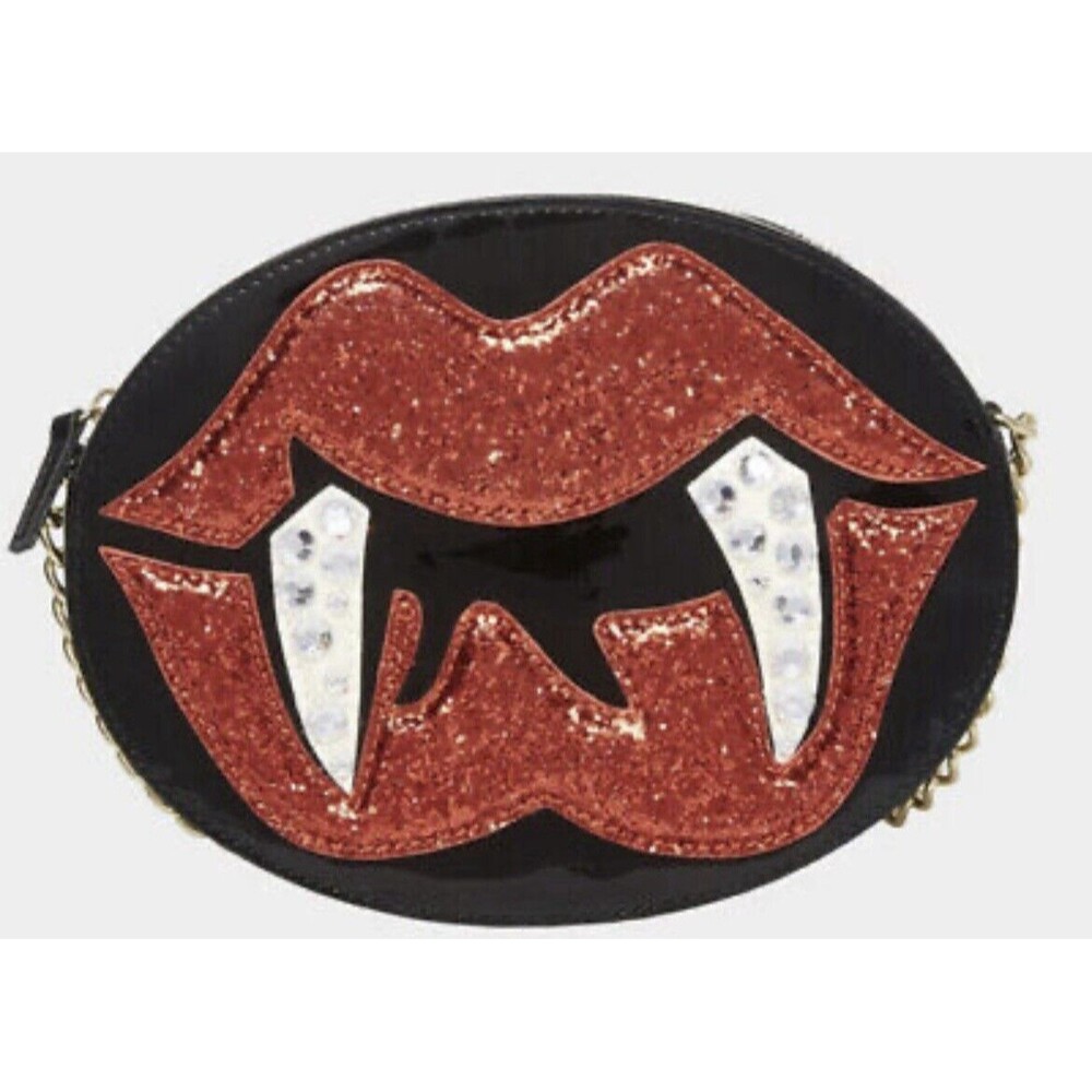 Betsey Johnson Glampire Vampire Crossbody Bag Fang Lips Halloween. - Picture 1 of 6